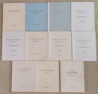 Item #2507037 TEXANA CATALOGUE PRICES, volumes 7-17, 1989-1999. Shelly Morrison, Richard, Compilers