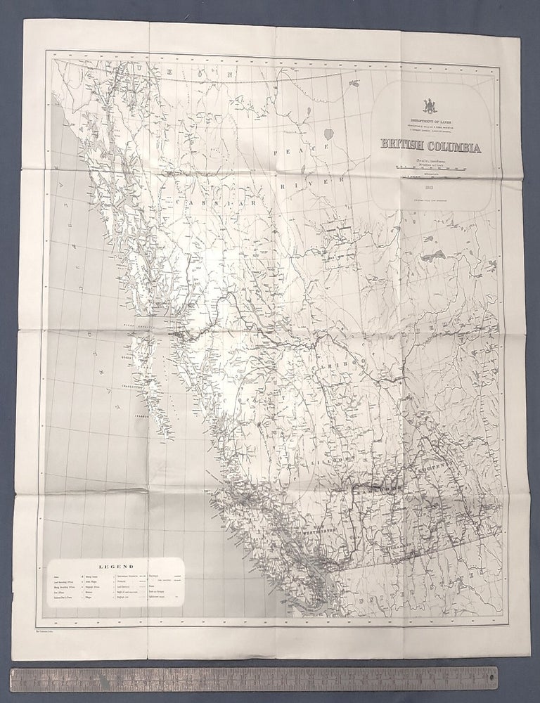 Item #2602006 BRITISH COLUMBIA large map 1913. British Columbia, G. Herbert Dawson, Surveyer General.