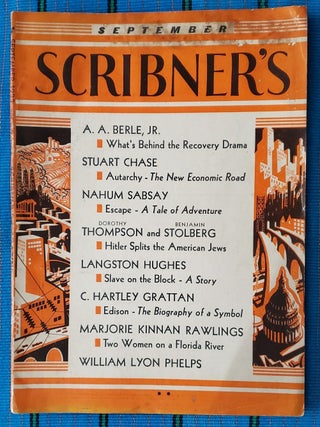 SLAVE ON THE BLOCK - A STORY (in Sept. 1933 Scribner's. Langston Hughes.