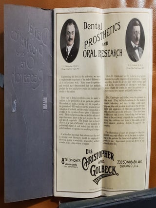 Item #5032034 DENTAL PROSTHETICS AND ORAL RESEARCH. C. J. Christopher, W. C. Golbeck, D D. S