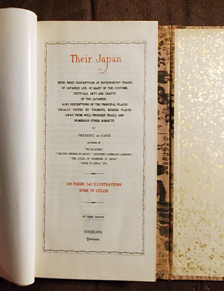 Item #5034033 THEIR JAPAN: Being Brief Descriptions of Noteworthy Phases of Japanese Life, etc. Frederic de Garis.