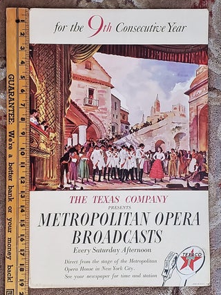METROPOLITAN OPERA 1949 heavy board season poster/broadside: scene of Carman. Metropolitan Opera, The Met.