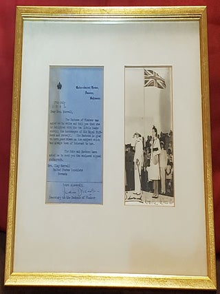 Item #SHEL1306 DUKE AND DUCHESS OF WINDSOR ORIGINAL PHOTO AND ASSOCATION LETTER. Edward VIII,...