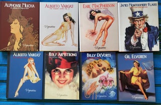 Item #SHEL1716 PIN-UP BOOKLETS; ELVGREN, DeVORSS, ARMSTRONG, VARGAS, MUCHA, FLAGG, MacPHERSON....