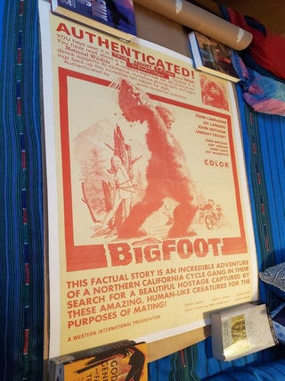 Item #SHEL2047 BIGFOOT, RARE 1970 MOVIE POSTER. Robert F. Anthony Cardoza Slatzer, Bill Reardon,...