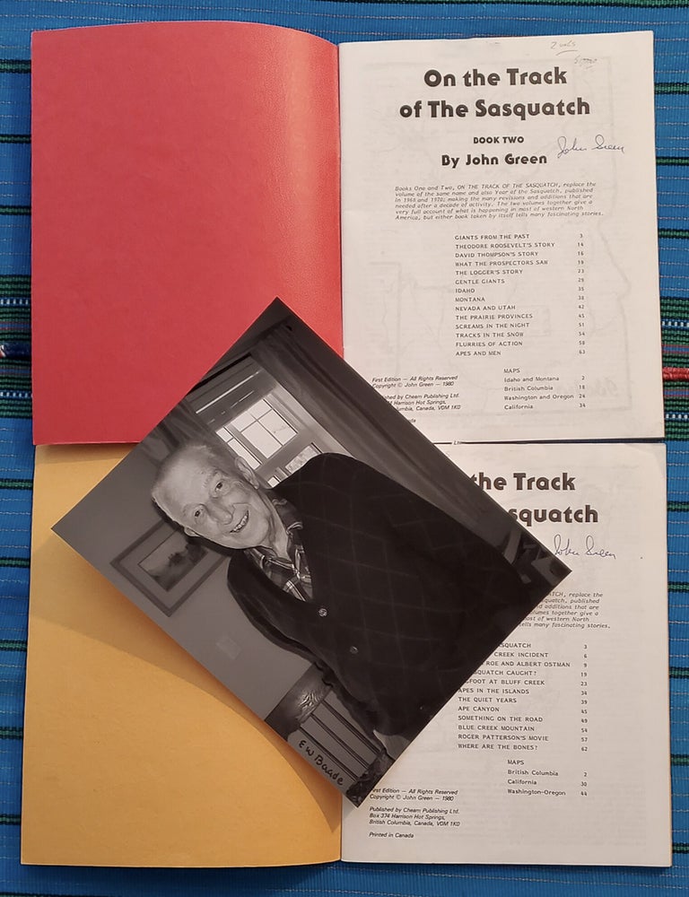 Item #SHEL2082 ON THE TRACK OF THE SASQUATCH: Encounters with BIGFOOT from California to Canada (Books 1 & 2, both signed). John Green.