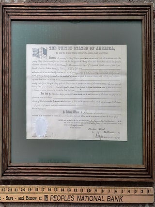 Item #xxx006 1855 US Bounty Land Grant 160 acres in Michigan SIGNED BY LINCOLN'S SECRETARY....