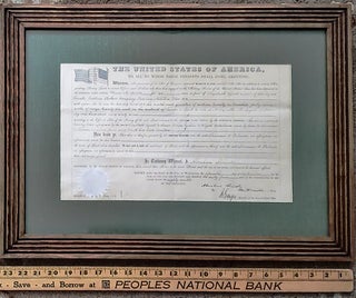 Item #xxx006 1855 US Bounty Land Grant 160 acres in Michigan SIGNED BY LINCOLN'S SECRETARY....