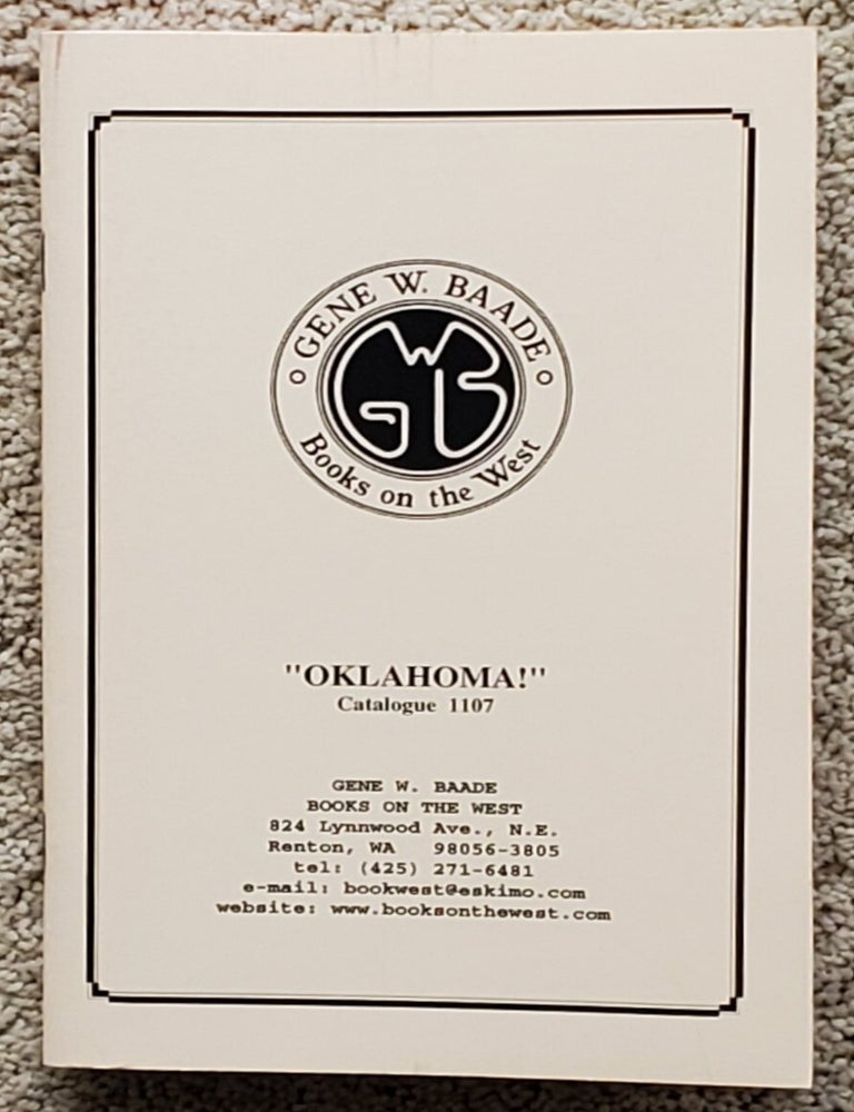 Item #xxx032 "OKLAHOMA" Catalogue 1107. Gene W. Baade.